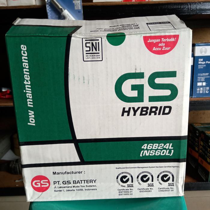 Aki Mobil/ Gs Hybrid Ns60L / 46B24L/ Astra Otoparts/ Gs Ns 60L