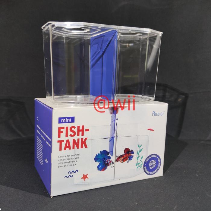 MINI FISH TANK PRESISI aquarium Soliter cupang sekat akrilik bening