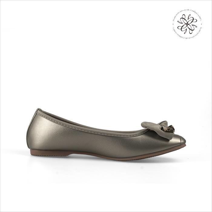 Genny Signature - Sepatu Flatshoes Pita Wanita Kerja- Sepatu Flat Hitam 2654083