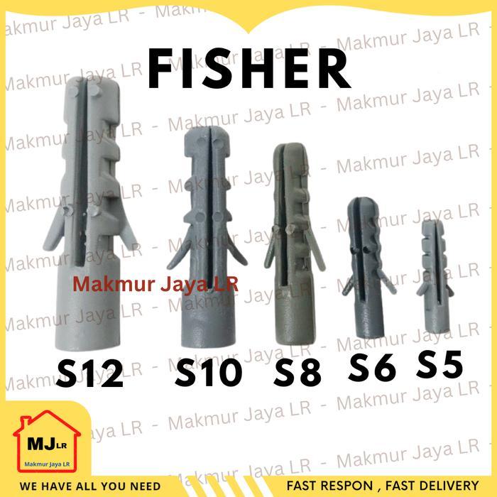 Fisher S5 S6 S8 S10 S12 Viser FIser Rumah Skrup Pelubang Tembok Tempat pengencang Sekrup - per kotak