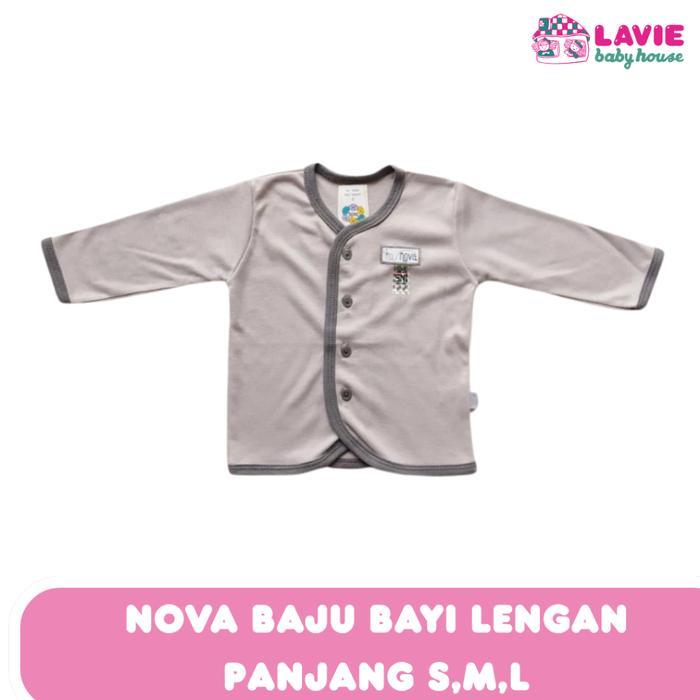 Nova Baju Bayi Kancing Panjang Brown Grey Size S M L - Lavie Baby House