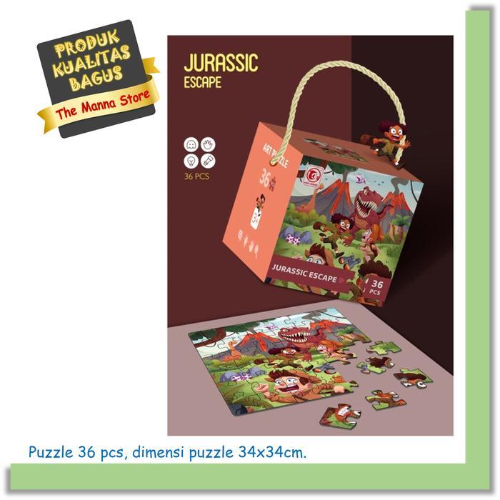 Mainan Anak Education Toys Jurassic Escape Art Puzzle 36 Pcs