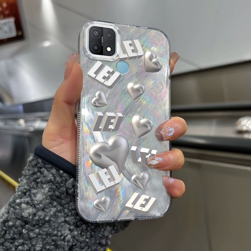 Casing Hp Untuk OPPO A15 A15s A35 Case Casing pola Cinta Kasing HP Cesing Silikon Softcase bulu tran