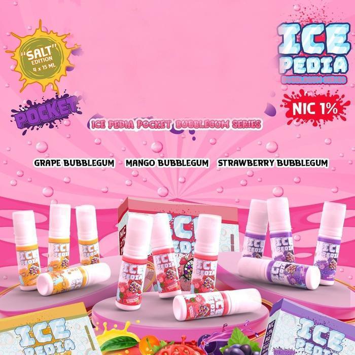 ICEPEDIA POCKET SALT EDITION MANGO BUBBLEGUM 4 X 15ML 1% BY MAJAPAHIT BREWERY