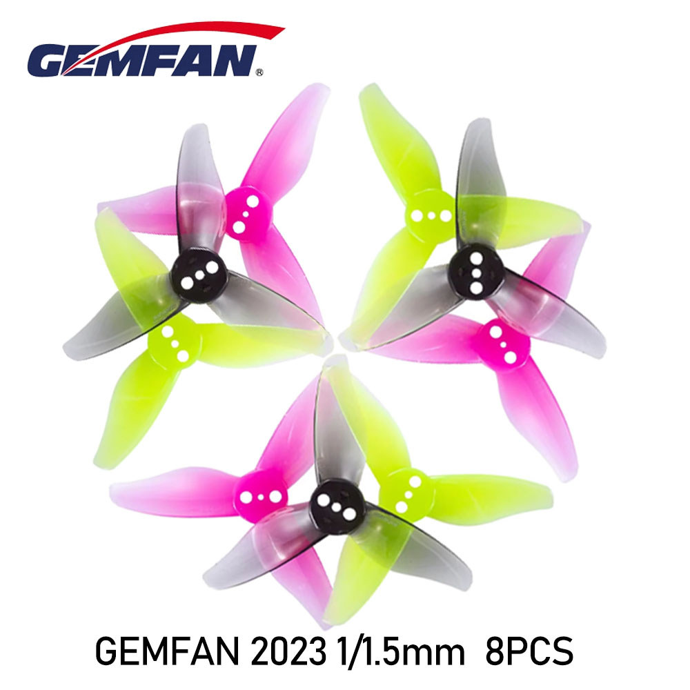 8Pcs Gemfan Hurricane 2023 2X2.3X3 3-Blade Toothpick Propeller 1Mm 1.5Mm For Rc Fpv Racing Freestyle