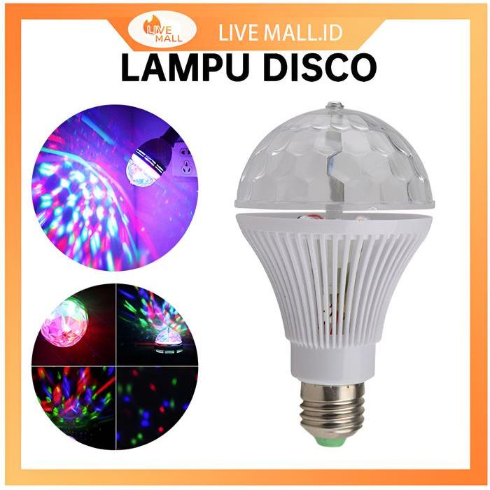 News Lampu LED Disco RGB putar Lampu Disko bolam Putar Warna Warni Lampu LED Disco Pelangi Putra E27