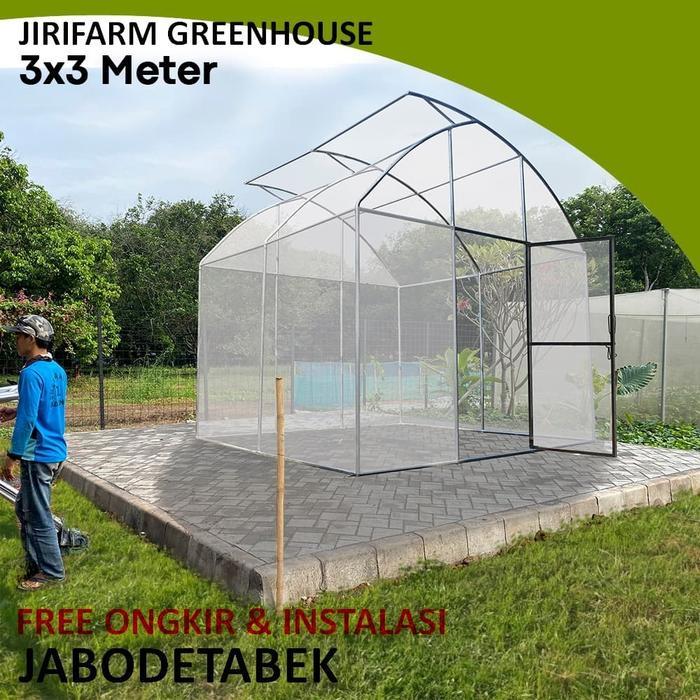 Jirifarm GREEN HOUSE ukuran 3x3 meter KNOCK DOWN Rangka Pipa Besi