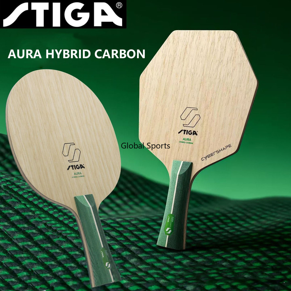 Stiga Aura Hybrid Carbon High-Power Carbon Table Tennis Blade Built In Green Aromatic Carbon