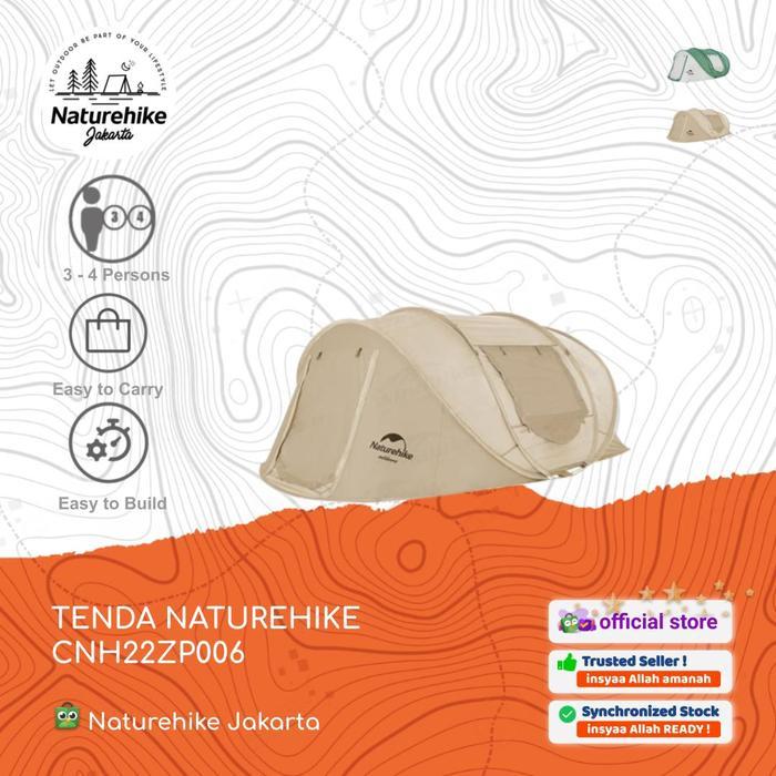 TENDA OTOMATIS 3 4 ORANG TUNNEL CAMPING NATUREHIKE CNH22ZP006