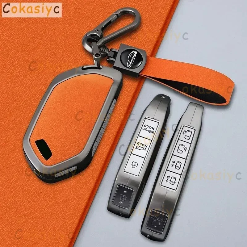 IMPORT Zinc alloy + leather car key case cover for Kia Ceed ProCeed GT Niro K5 DLS Optima Seltos
