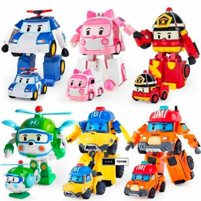 Traxxas Toys- Robot Poli Robocar Transform Car Satuan/1 Set 4Pcs