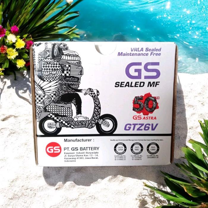 Aki Gtz6V Gs Astra Aki Motor Vario 125 Aki Kering 12V 5Ah/10Hr