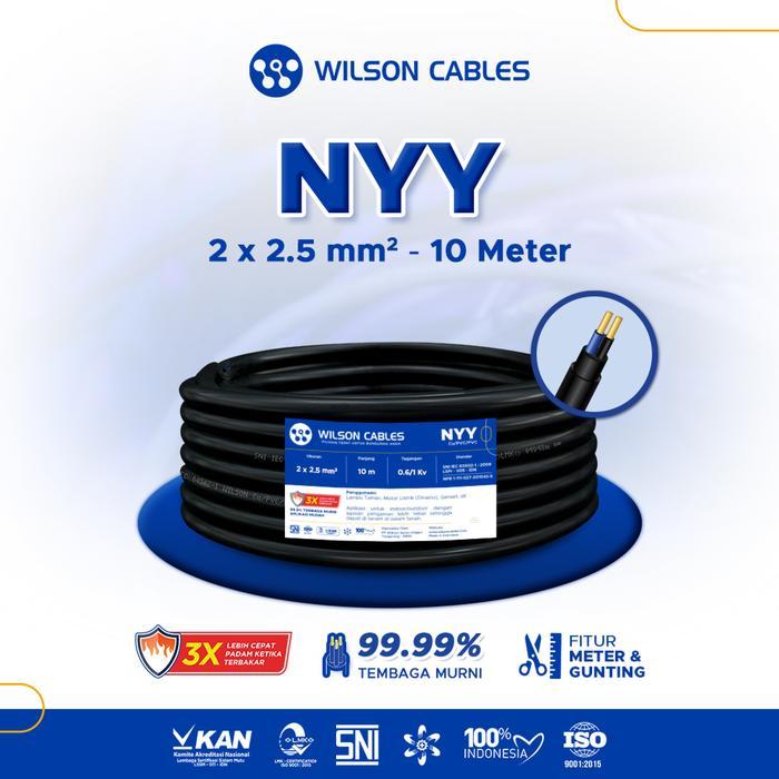 Kabel Nyy 2X2.5 Mm2 10 Meter Hitam - Kabel Listrik Tembaga Wilson Cables