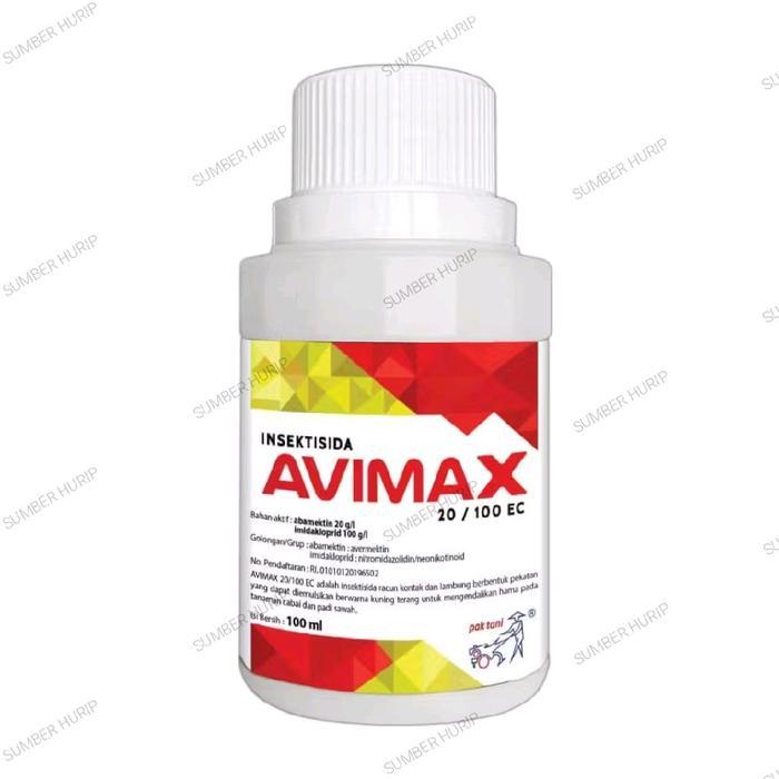 AVIMAX Insektisida AVIMAX 20/100 EC Pak Tani 100ML Original Kombinasi Abamektin & Imidakloprid Efek