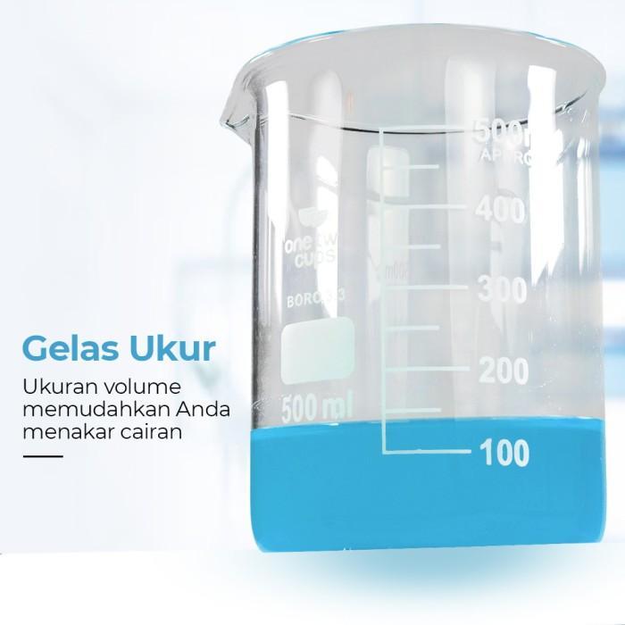 GELAS TAKAR KACA DAPUR LAB TAHAN PANAS GARIS UKUR TAKARAN AIR MEASURING CUP BEAKER BORO GLASS 100