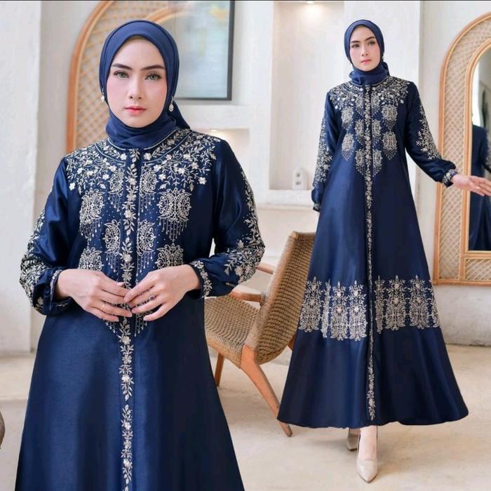 TERMURAH Gamis Lebaran 2024 Cristal Silk Premium Motif Bordir Pintu Aceh 2