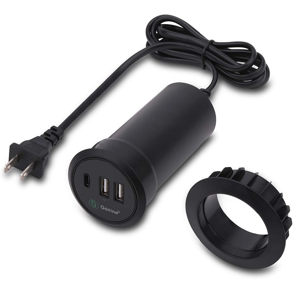 Universal Usb-C Desktop Power Grommet 2 Inch Hidden Desk Hole Power