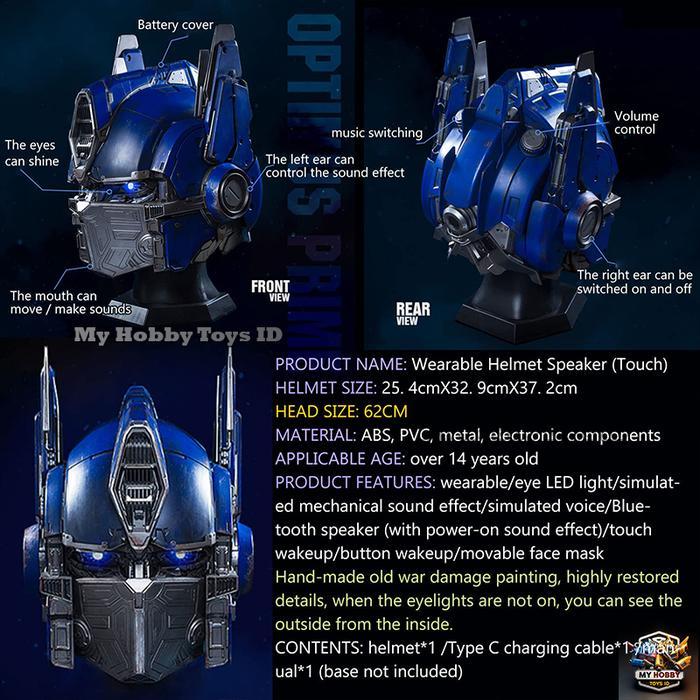 SALE 100% ORI HELM TRANSFORMERS ROBOT KEPALA OPTIMUS PRIME COSDPLAY VOICE CONTROL TOUCH SENSOR