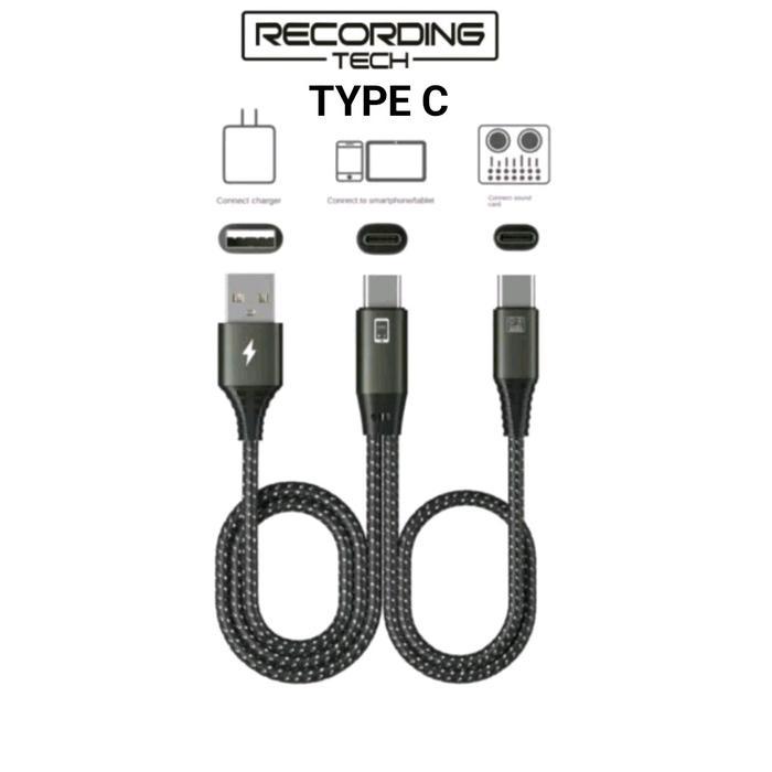 RECORDING TECH KABEL OTG SOUNDCARD TYPE C / LHTNING TO TYPE C 2IN1 WITH CHARGING