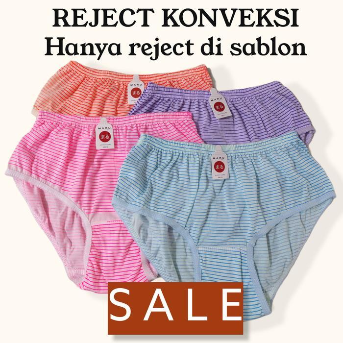 Celana Dalam Wanita Reject Minor Katun Motif Garis Adem CD Wanita
