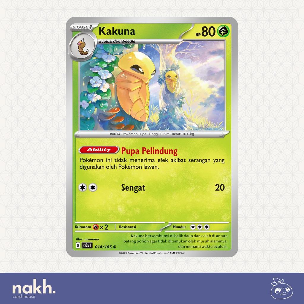 Kartu Pokemon TCG Indonesia Kartu Pokemon 151 sv2a 014/165 Kakuna