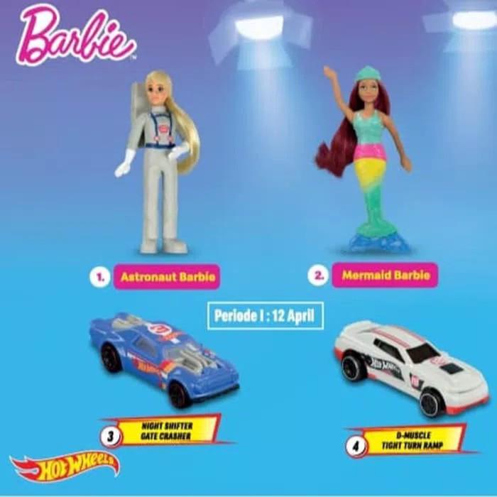 Happy Meal Mcd Mcdonald Hot wheels barbie pop star d-muscle night shif