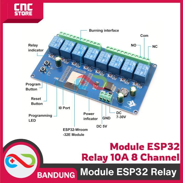 NEWTRIC- Modul Esp32 Relay 10A 8 Channel Ac 220 Wifi Bluetooth Wroom-32E