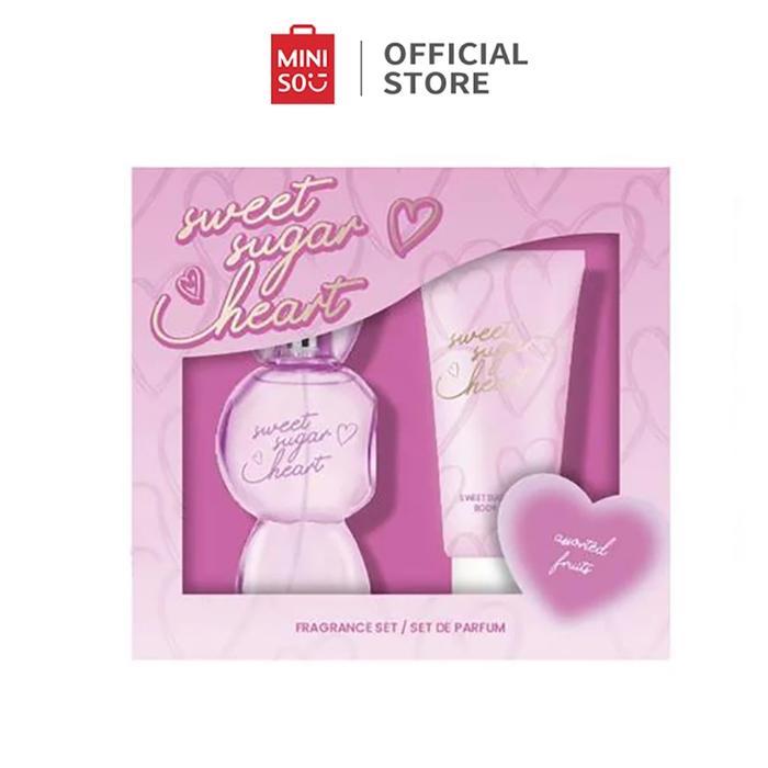 Miniso Women Perfume Sweet Sugar Heart Fragrance Gift Set Parfum Wanita Kotak Hadiah Hampers Paket
