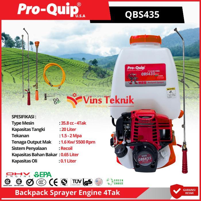ProQuip QBS435 QBS 435 Mesin Penyemprot Hama Elektrik Sprayer Gendong Backpack Sprayer Bensin Engine