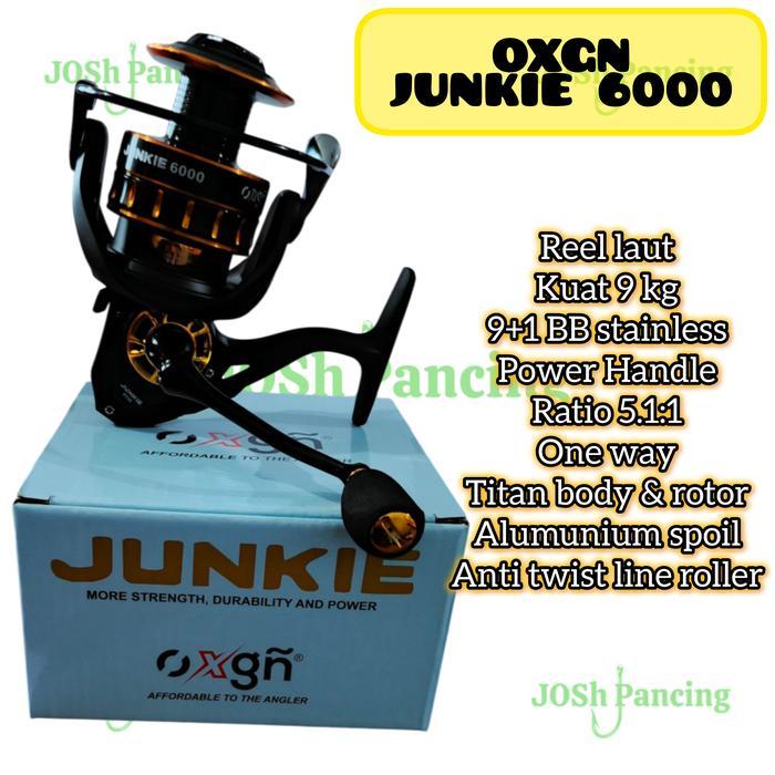 OXGN JUNKIE 6000 reel pancing laut power handle kuat 10BB