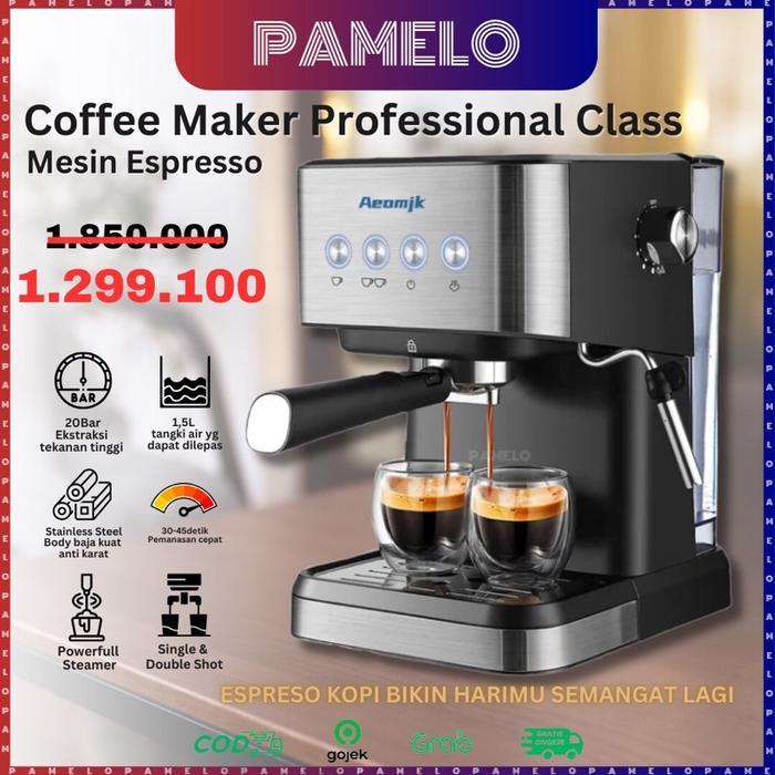PROMO AEOMIK - MESIN KOPI ESPRESSO 20 BAR COFFE MAKER MACHINE PROFESIONAL