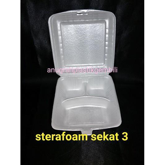 Sale Sterafoam Nasi Sekat 3 Foam Kotak Nasi Sekat