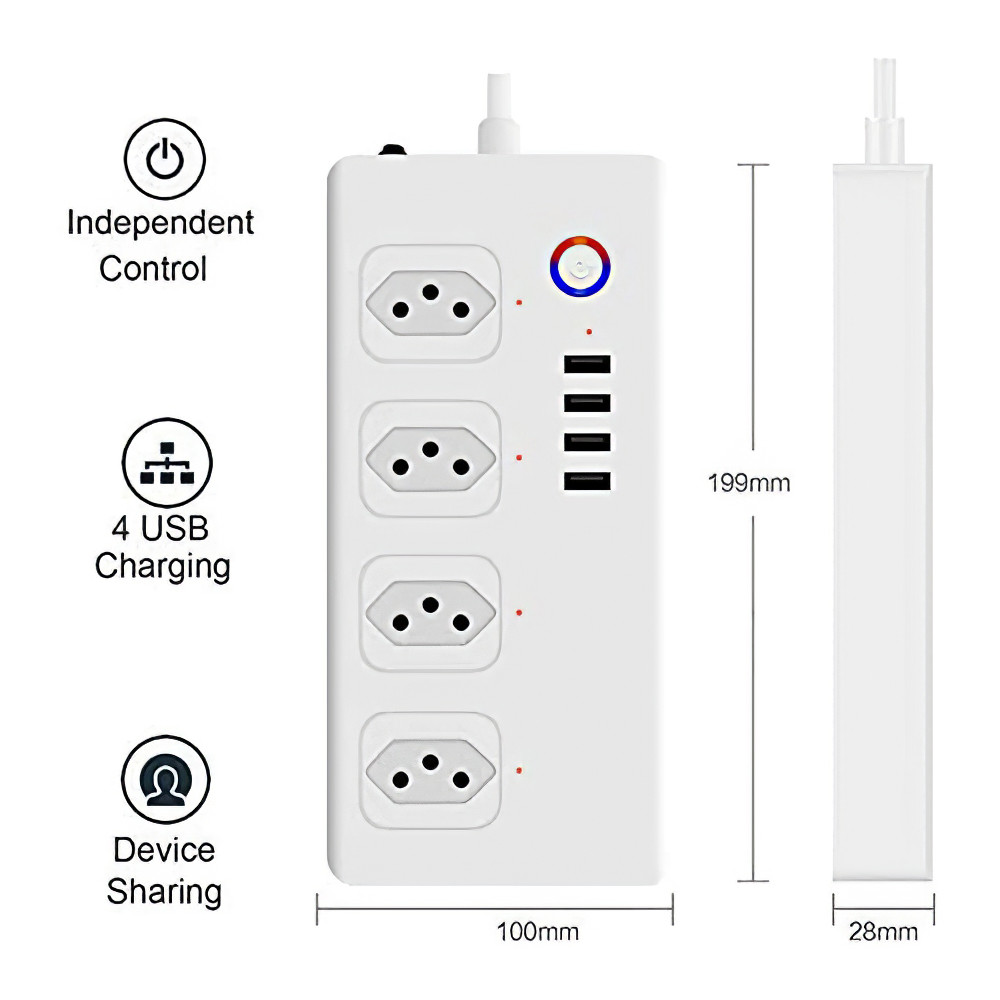 Zigbee Wifi Brazil Power Strip Tuya Smart Plug Power Strip Extension