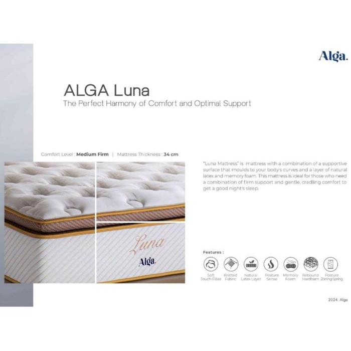 Full Set Alga Luna Kasur/Matrass/Mattress/Springbed Latex (Medium Firm)