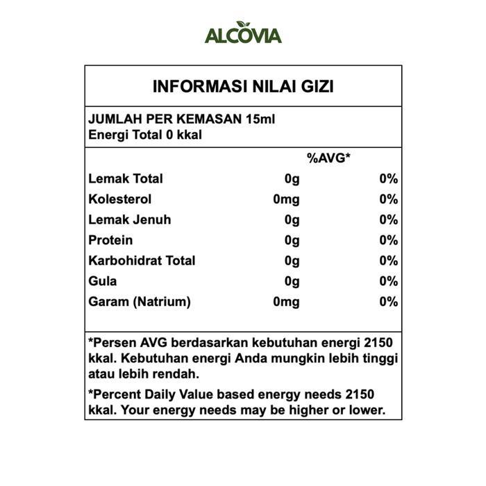 wqnl- Alcovia Stevia Tetes Pemanis Alami Pengganti Gula - 15Ml