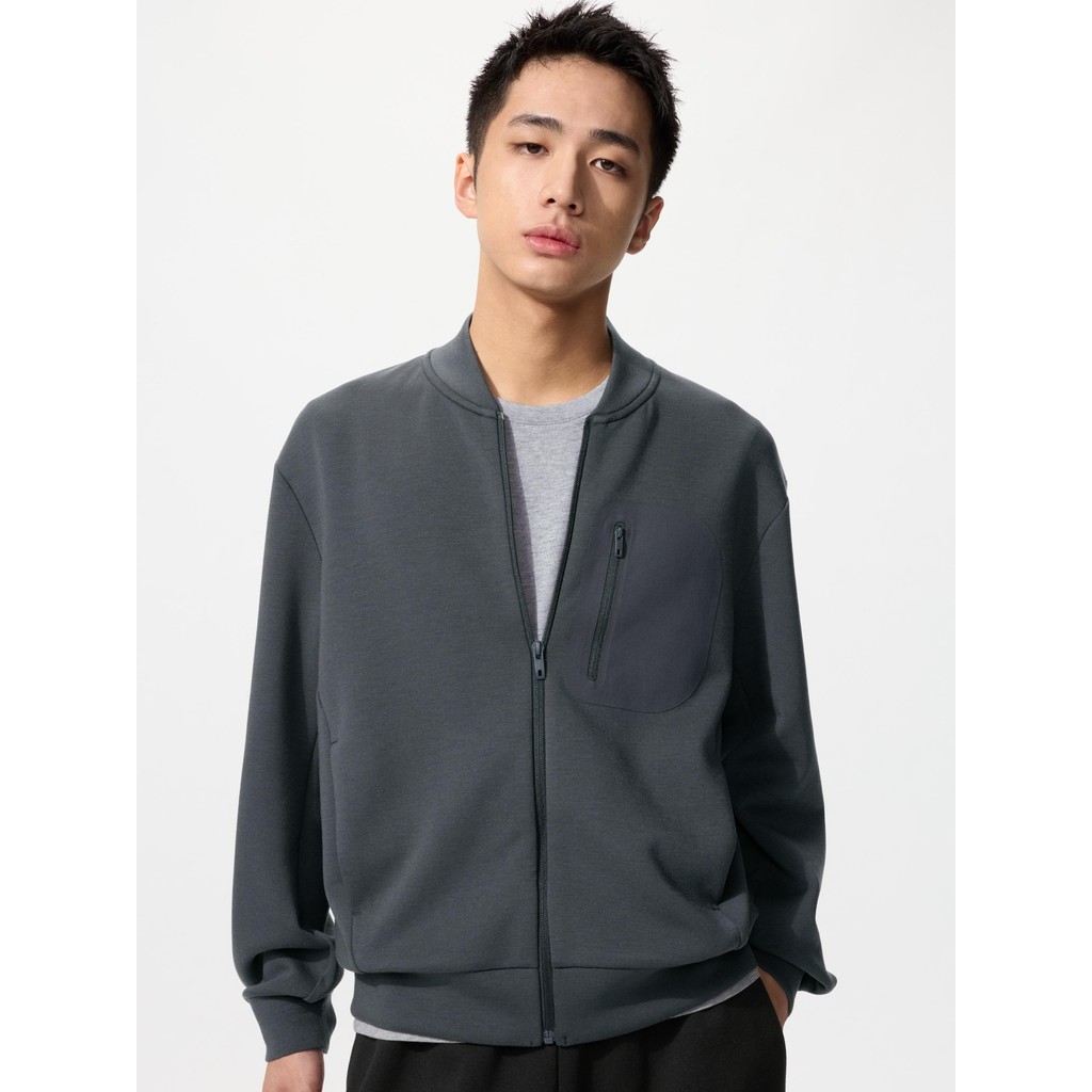 Uniqlo Jaket Sweat Dry Ritsleting