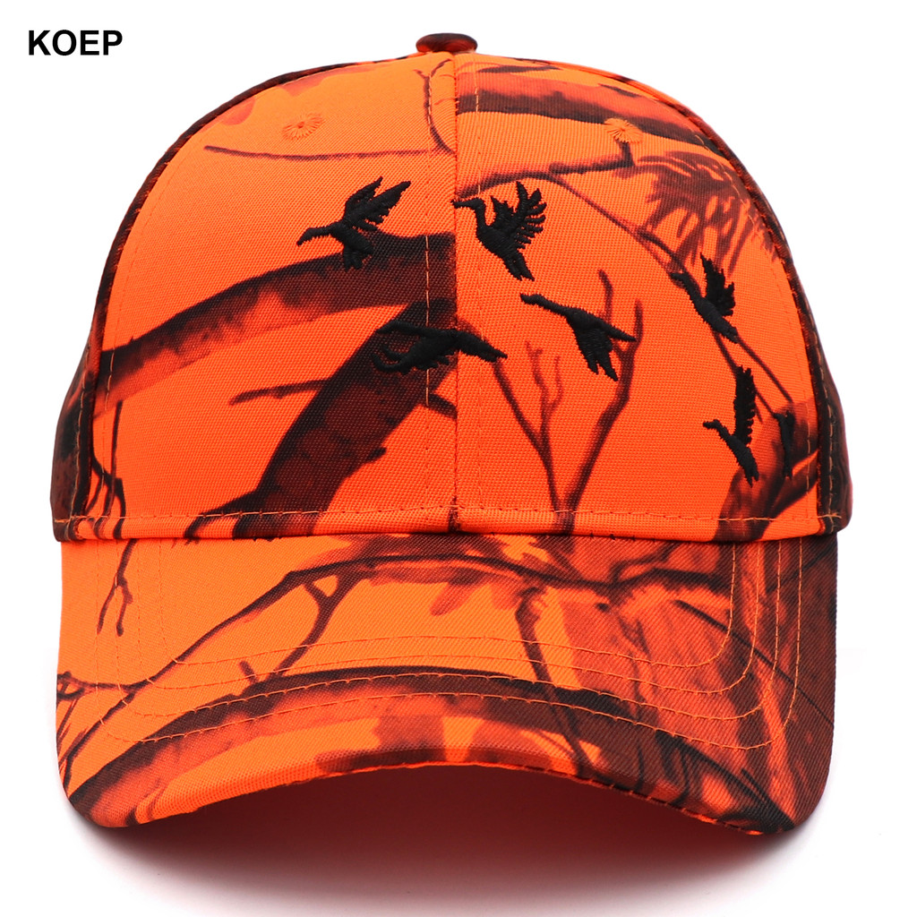 KOEP New Tree Orange Camo Baseball Cap Fishing Caps Men Outdoor Hunting Camouflage Jungle Hat Wild