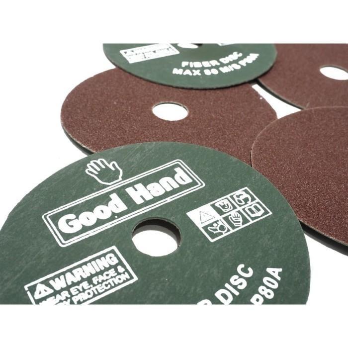 100pcs Amplas Bulat Goodhand Fiber Disc 7" Grit 16 24 36 40 60 120 150