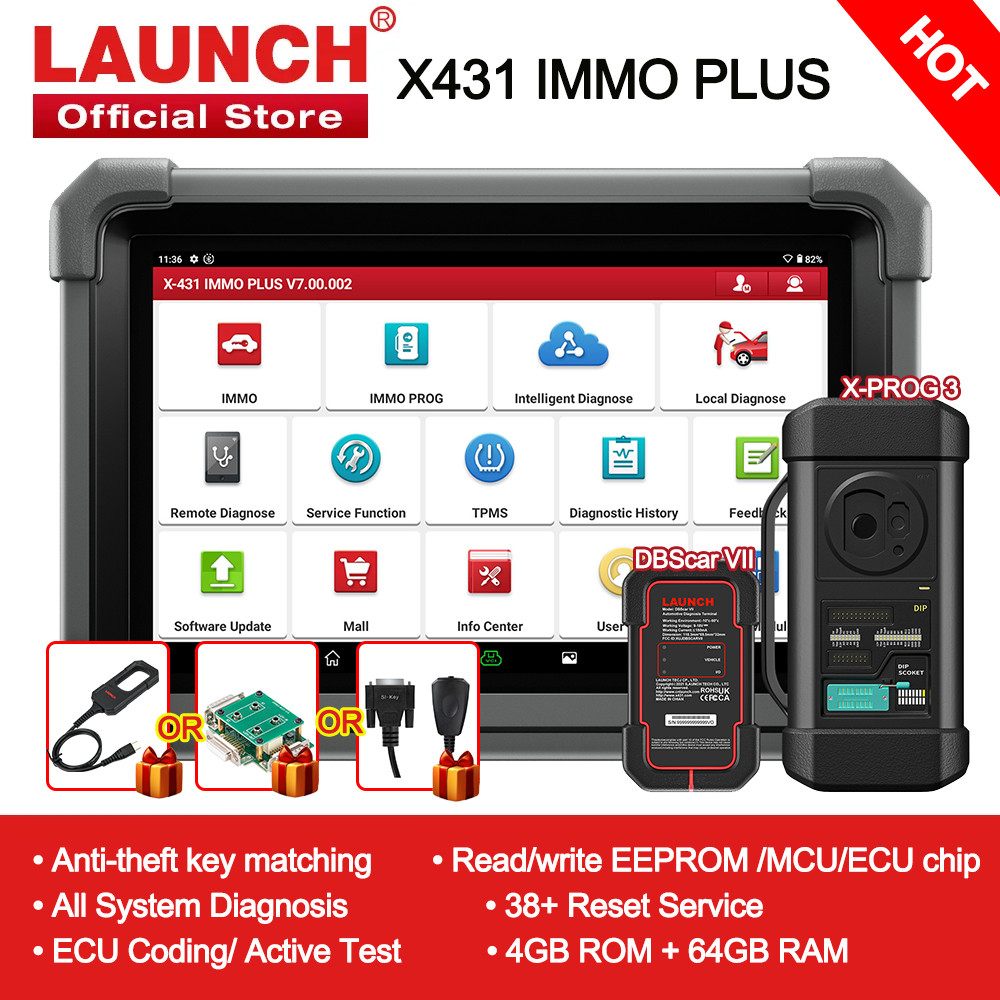Launch X431 Immo Plus X-Prog 3 Immobilizer Programmer Car Diagnostic Scanner Auto Anti-Theft Key