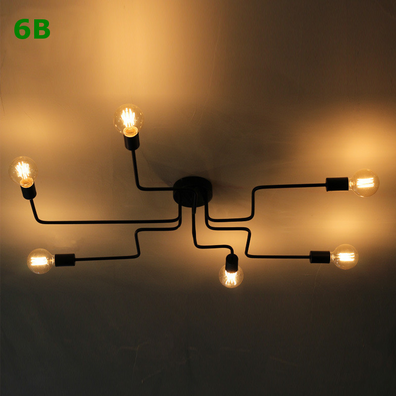 Industrial Ceiling Lamp Semi Flush Mount Edison Light Fixtures Modern