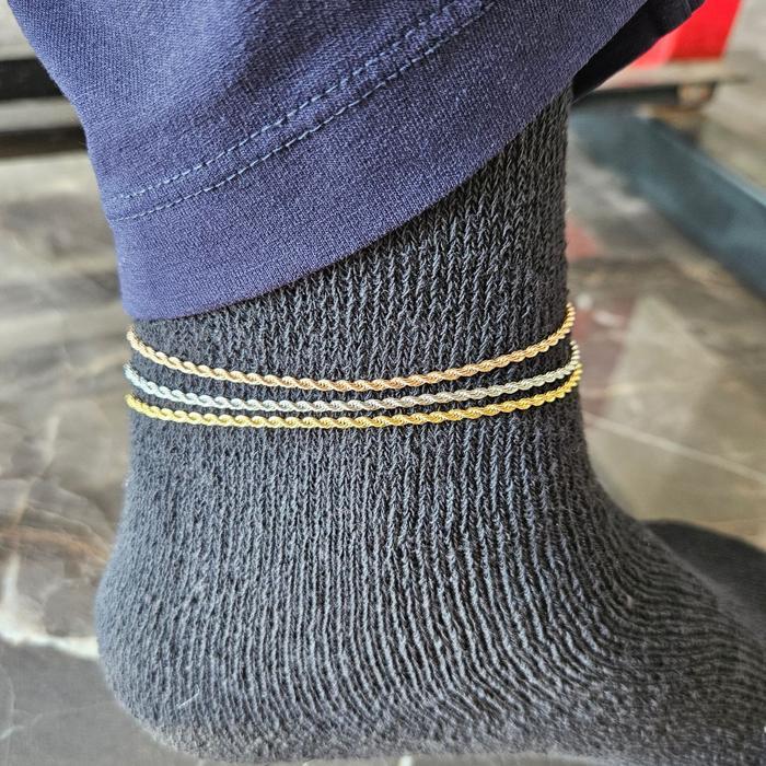 Promo Thiqla - Gelang Kaki Dewasa Jumbo Hurriyah - Gelang Kaki Tali Tambang Emas Mirip Gelang Kaki