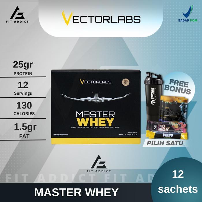 Promo Vectorlabs Master Whey 1 Lbs Lb 12 Sachet 1Lb Vector Labs Whey Protein Ready