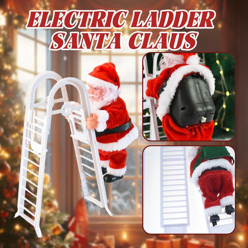 Christmas Decoration Electric Ladder Santa Claus Climbing Beads Santa Claus Children's Gift Mall