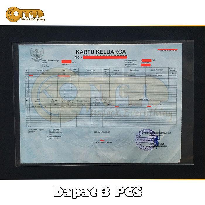 3 PCS Cover/Pelindung Plastik Ijazah/Kartu Keluarga/Akte Kelahiran