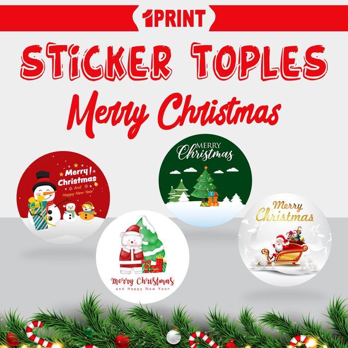 Stiker Toples Natal Merry Christmas Sticker Toples Sticker Kemasan