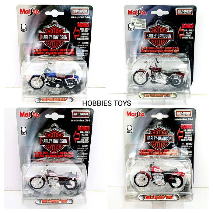 diecast motor maisto harley davidson 1/24 - dc motor maisto hd custom kode 154