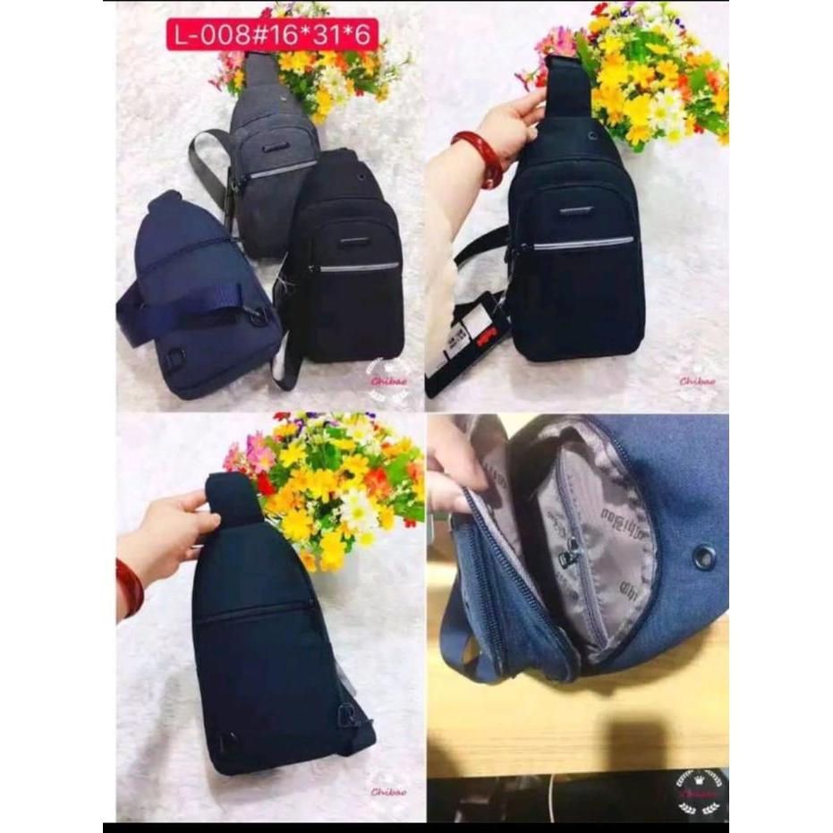 pita Tas Chibao Waistbag Cowok CB L008 Canvas Pria Pinggang Slingbag