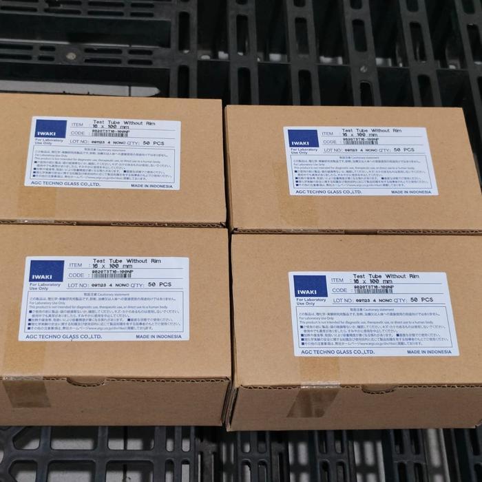 TABUNG REAKSI KACA TEST TUBE IWAKI 3ML 4ML 7ML 10ML 12ML 15ML 17ML 23ML - WITHOUT RIM, PER PCS
