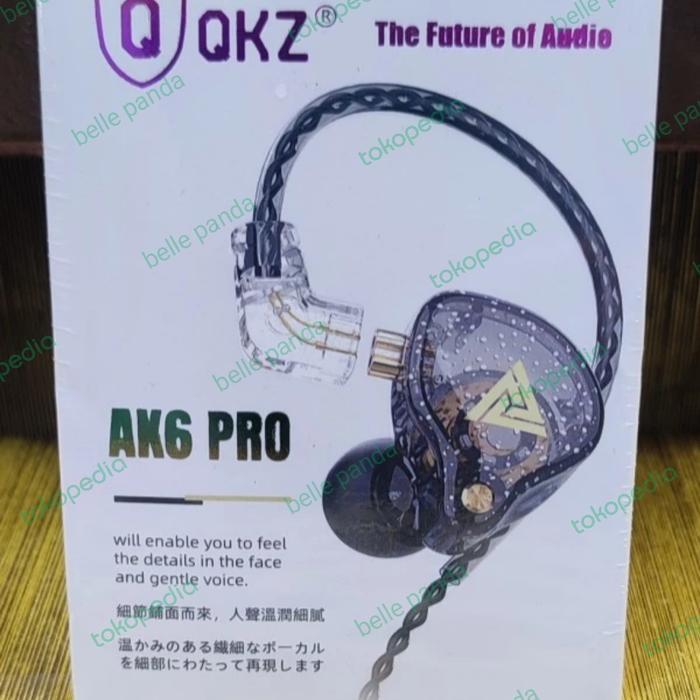 IEM EARPHONE HIFI QKZ AK6 PRO WITH DETACHABLE CABLE & MIC EARBUDS HEADPHONE MICROPHONE