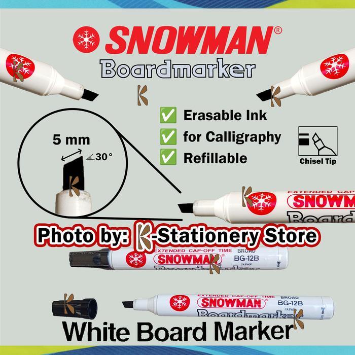 Snowman Spidol Papan Tulis Kaligrafi Chisel Tip Original Marker